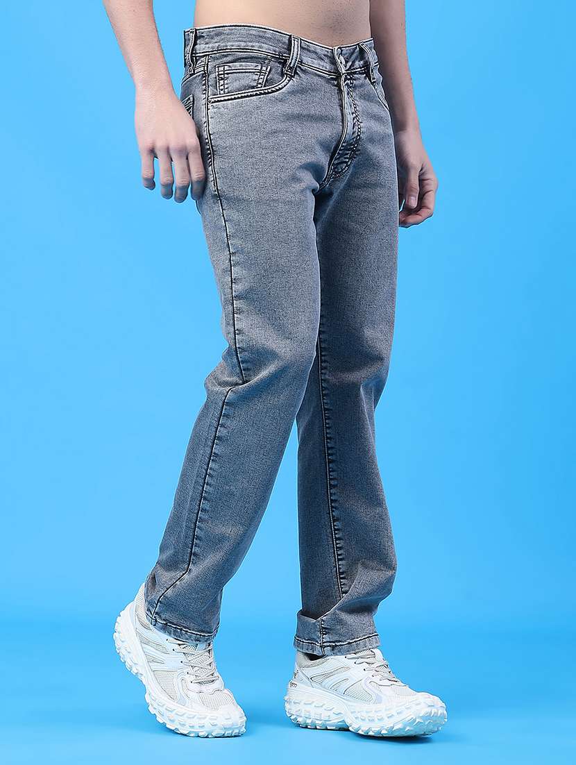 men plain mid rise full length jeans - 22268430 -  Standard Image - 1