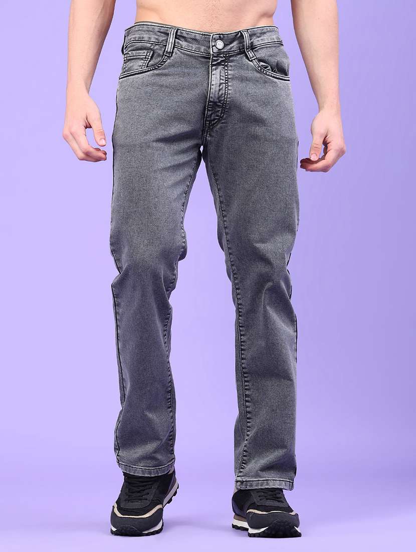 men plain mid rise full length jeans - 22268431 -  Standard Image - 1