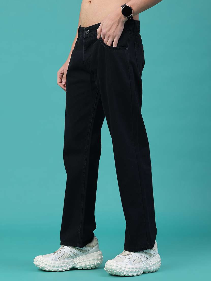 men plain mid rise full length straight jeans - 22268458 -  Standard Image - 1