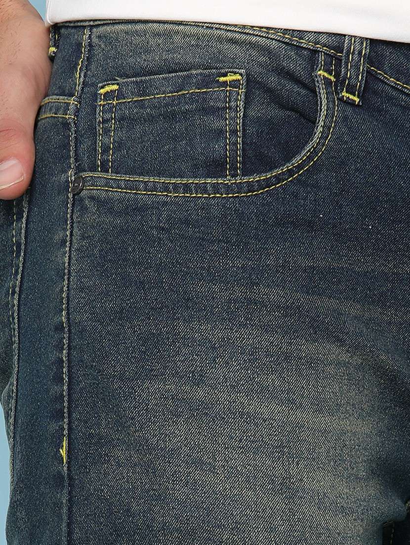 men washed mid rise full length straight jeans - 22268516 -  Standard Image - 1