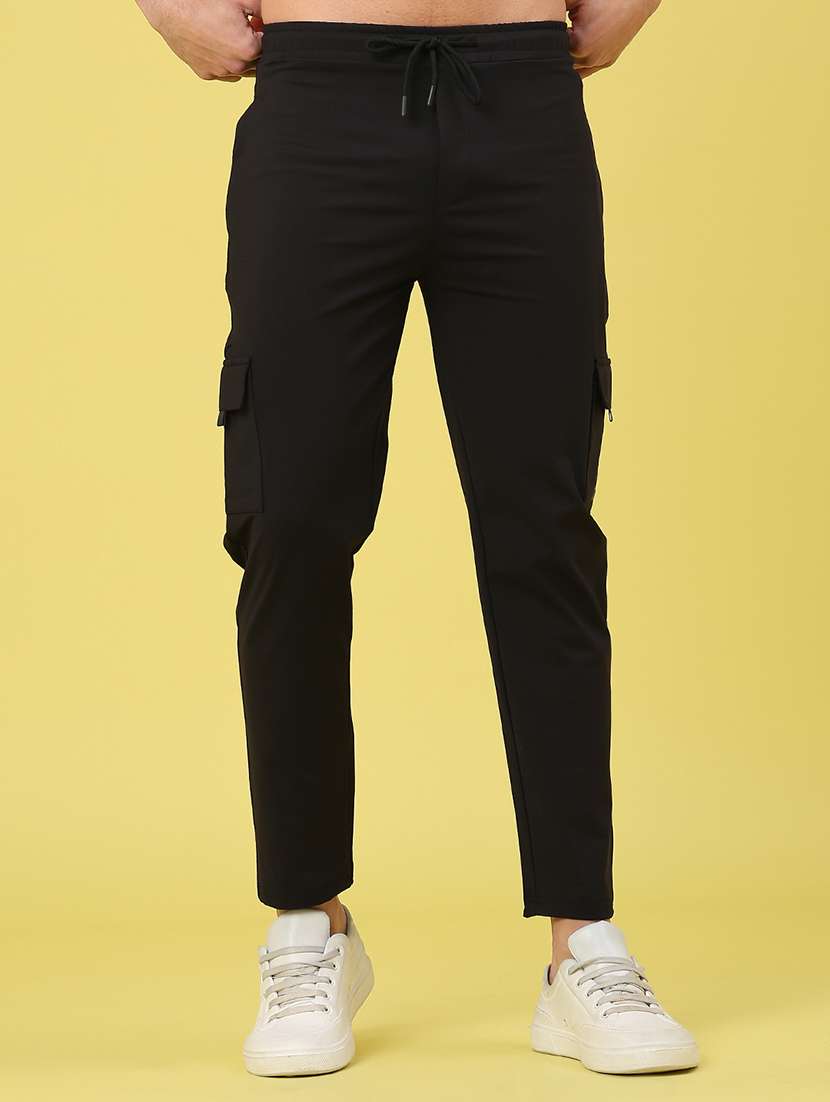 men solid mid rise regular fit cargo  - 22268581 -  Standard Image - 1