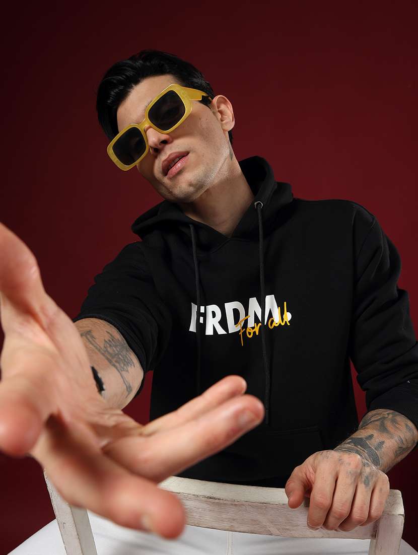 men printed long sleeve hooded sweatshirt - 22268633 -  Standard Image - 1