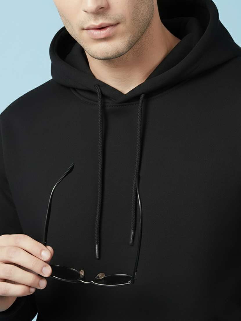 men solid long sleeve hooded sweatshirt - 22268637 -  Standard Image - 4