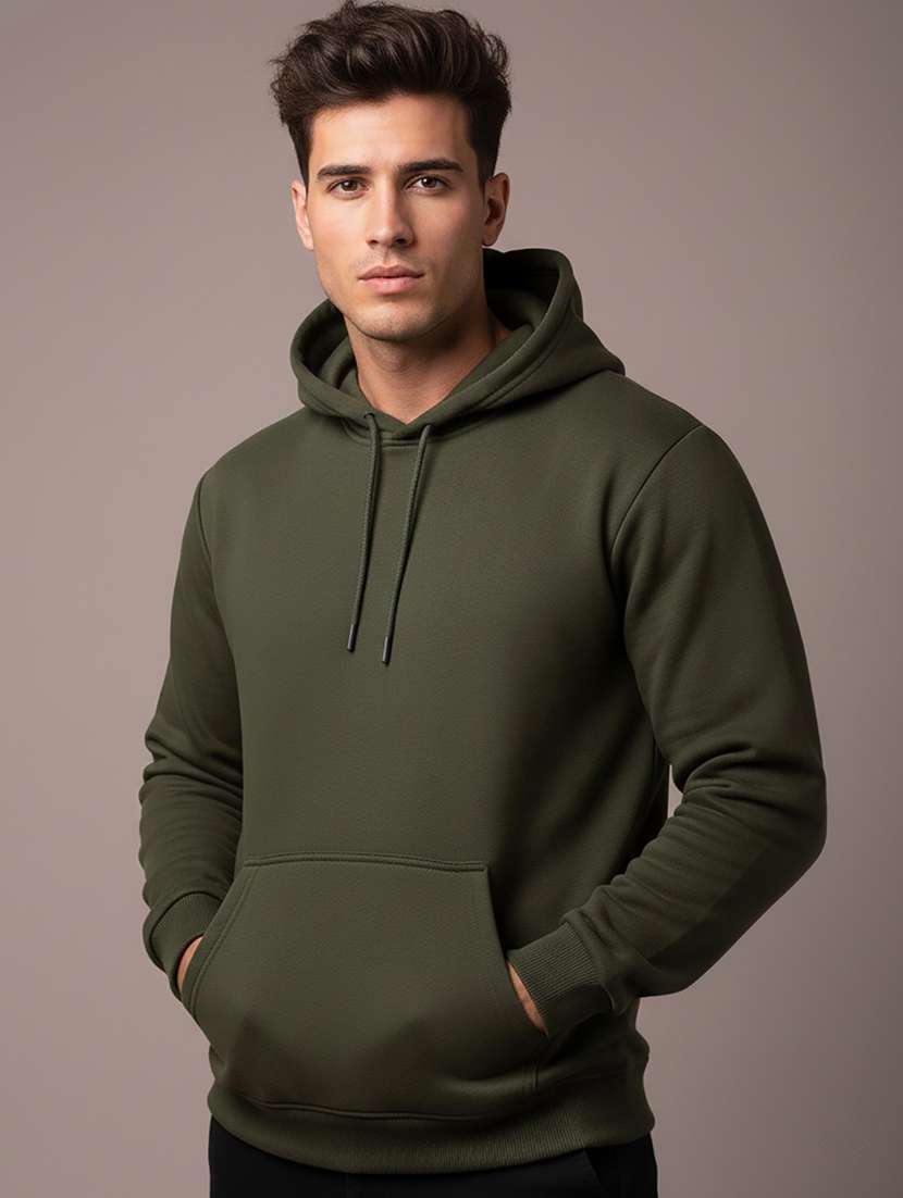 men solid long sleeve hooded sweatshirt - 22268640 -  Standard Image - 1