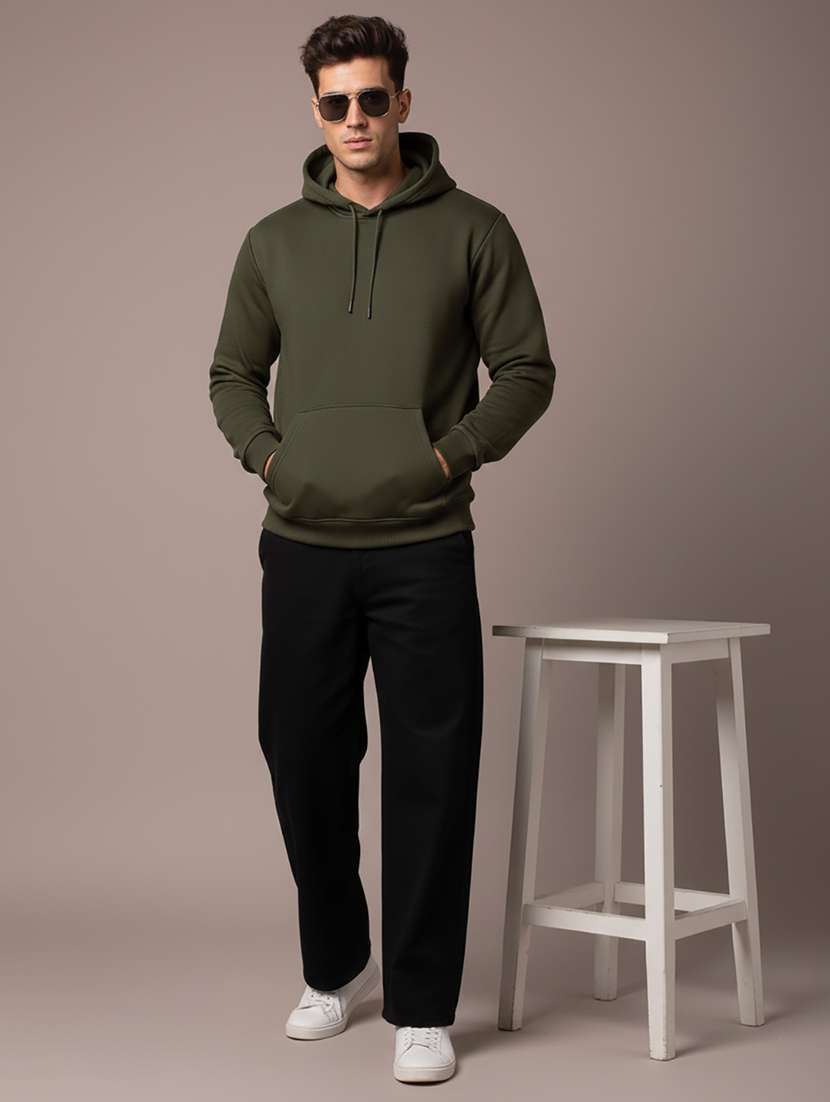 men solid long sleeve hooded sweatshirt - 22268640 -  Standard Image - 4
