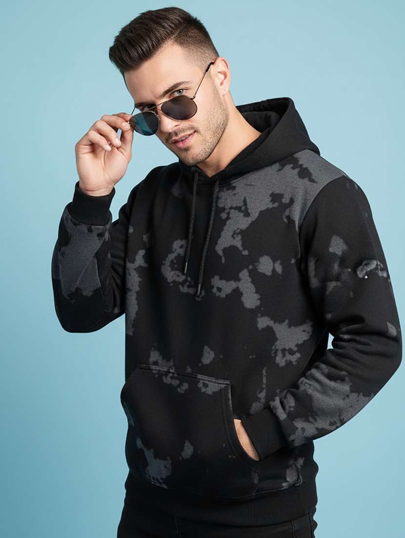 men printed long sleeve hooded sweatshirt - 22268643 -  Standard Image - 1