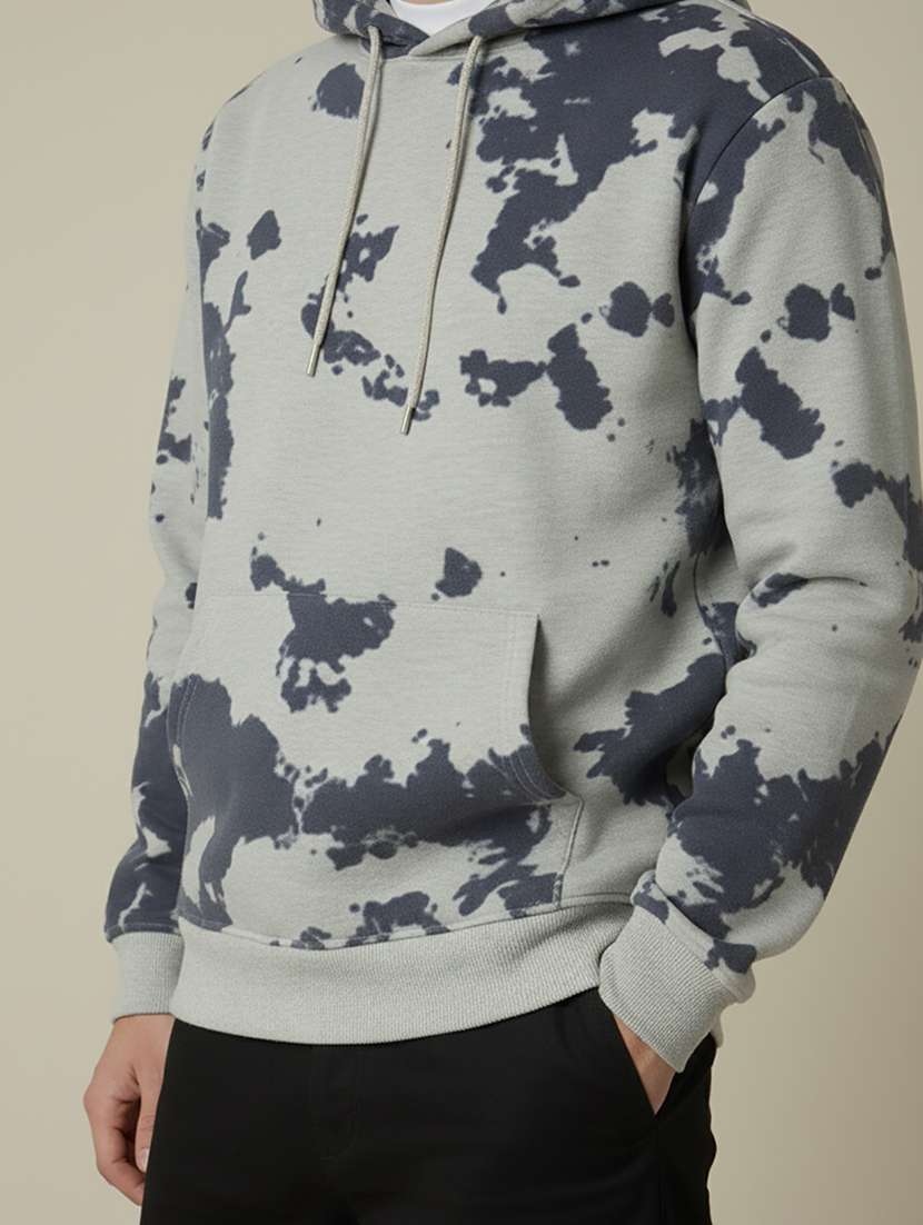 men printed long sleeve hooded sweatshirt - 22268644 -  Standard Image - 4
