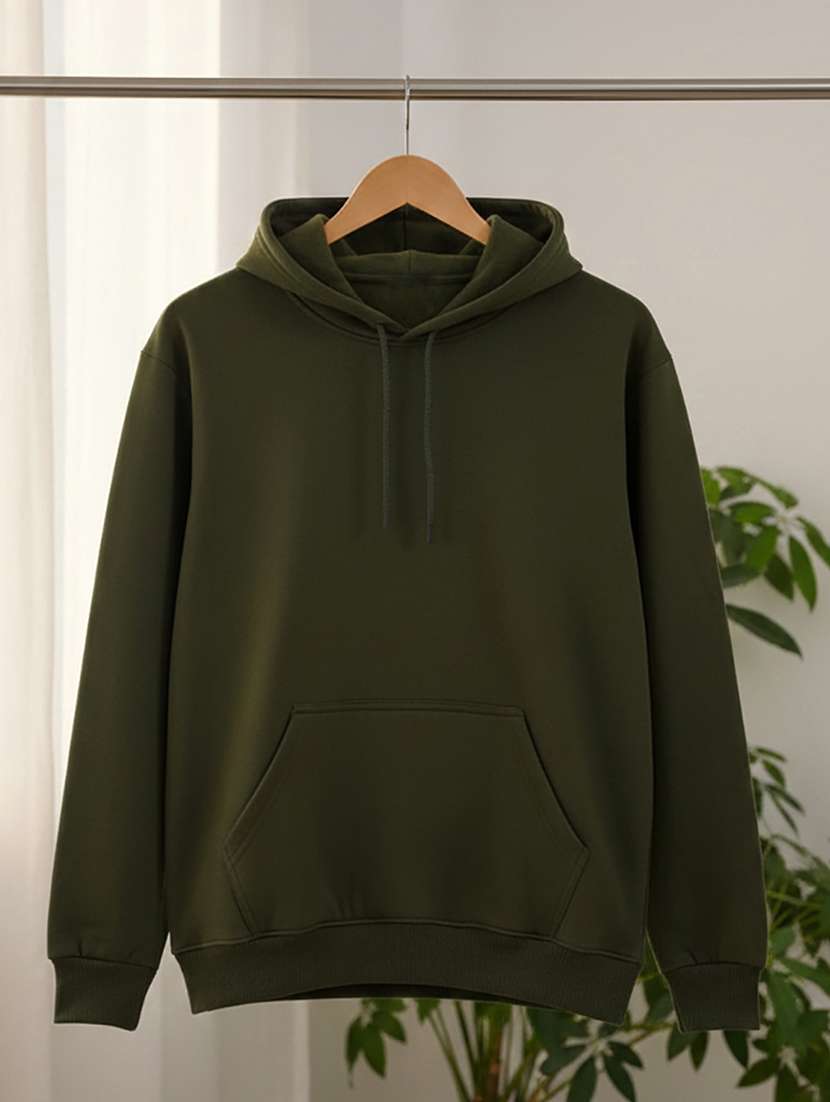 men solid long sleeve hooded sweatshirt - 22268653 -  Standard Image - 4