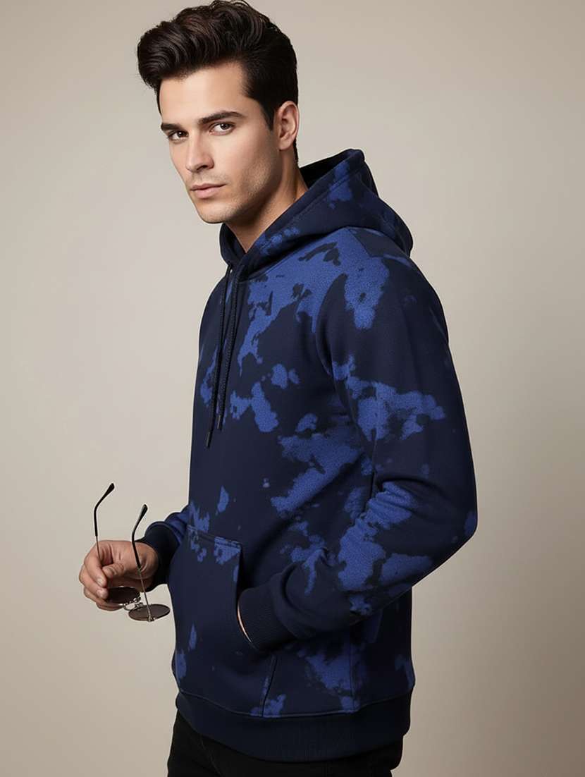 men printed long sleeve hooded sweatshirt - 22268655 -  Standard Image - 1