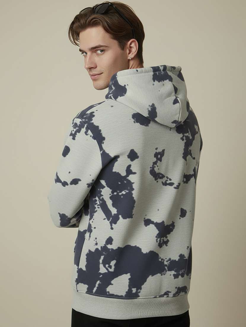 men printed long sleeve hooded sweatshirt - 22268657 -  Standard Image - 1
