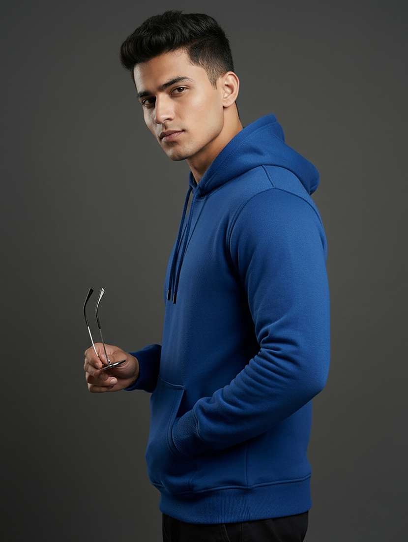 men solid long sleeve hooded sweatshirt - 22268667 -  Standard Image - 1