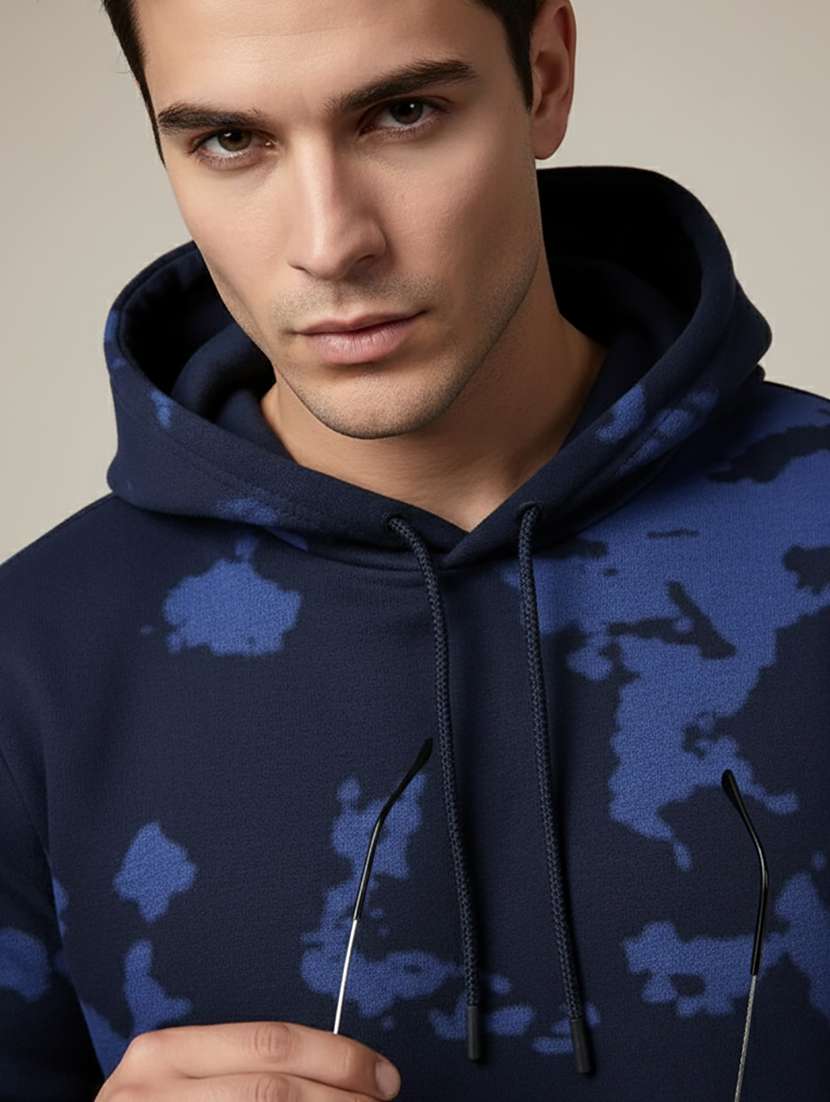 men printed long sleeve hooded sweatshirt - 22268668 -  Standard Image - 4