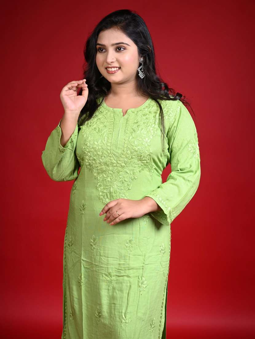 women solid with work long sleeve kurta palazzo set - 22268778 -  Standard Image - 1