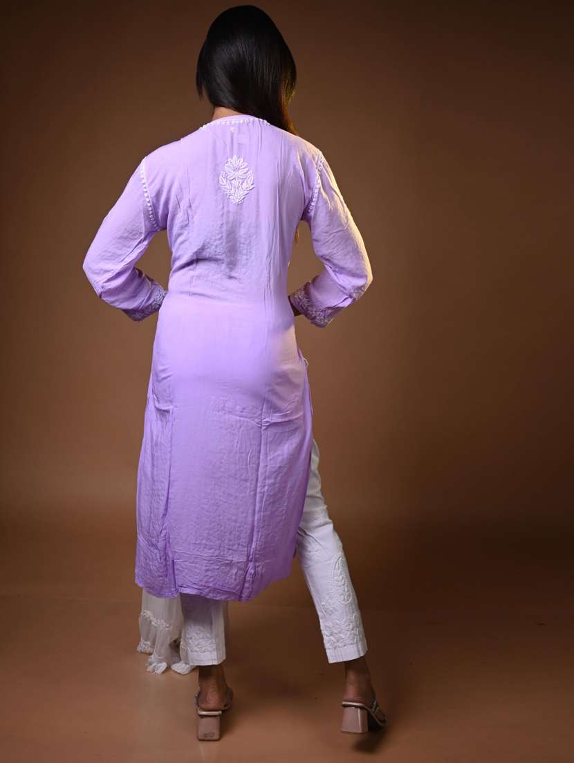 women solid with work long sleeve kurta pant set - 22268830 -  Standard Image - 1