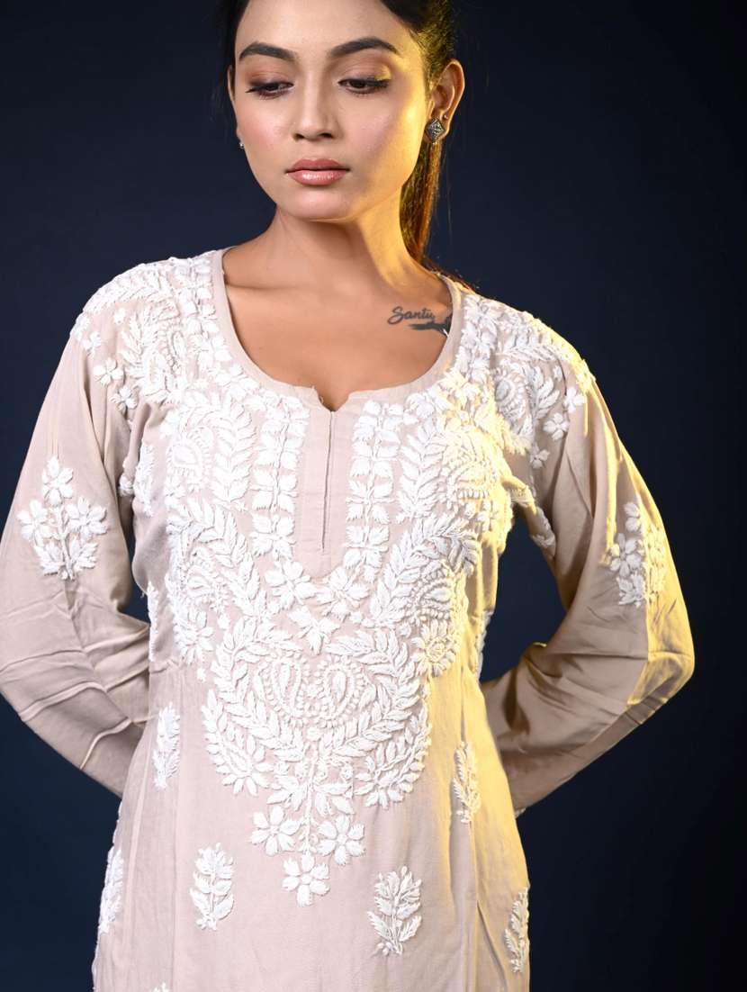 women solid with work long sleeve kurta pant set - 22268837 -  Standard Image - 4