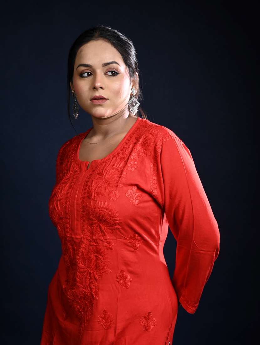 women solid with work long sleeve kurta pant set - 22268863 -  Standard Image - 1