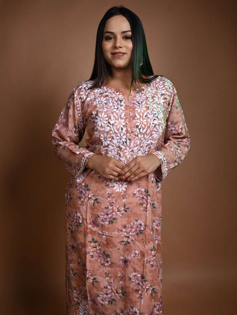 women floral long sleeve kurta pant set - 22268897 -  Standard Image - 1