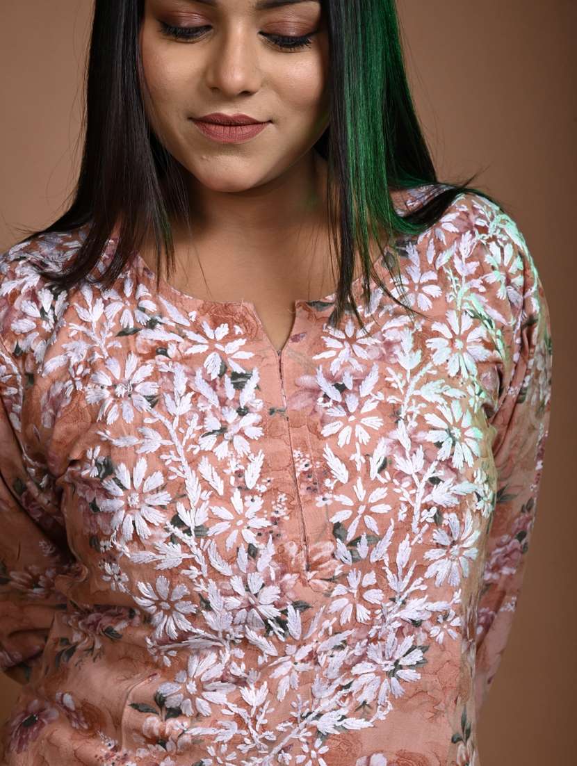 women floral long sleeve kurta pant set - 22268897 -  Standard Image - 4