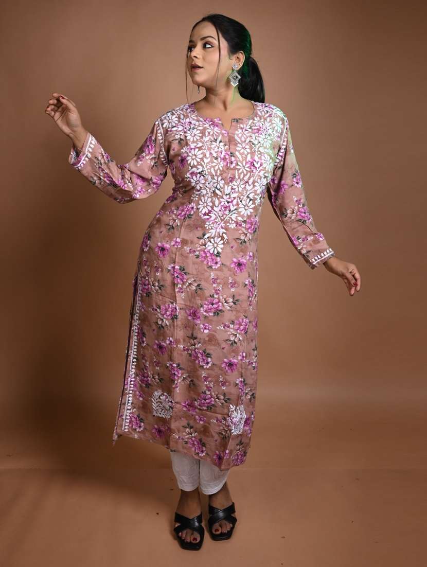 women floral long sleeve kurta pant set - 22268901 -  Standard Image - 1