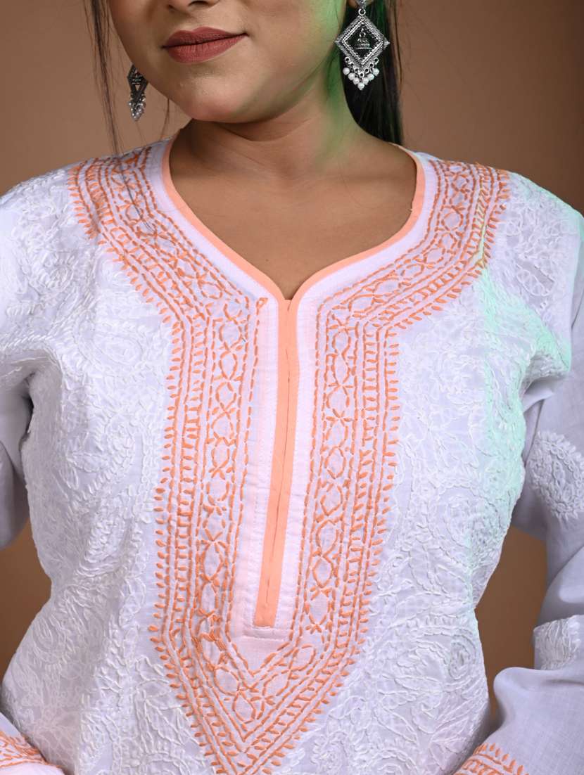 women solid with work long sleeve kurta pant set - 22268905 -  Standard Image - 4