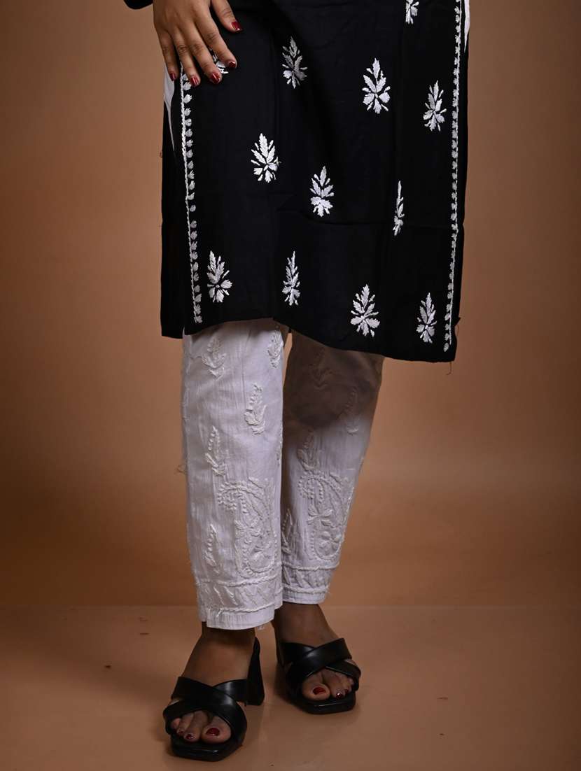 women solid with work long sleeve kurta pant with dupatta set - 22268986 -  Standard Image - 4