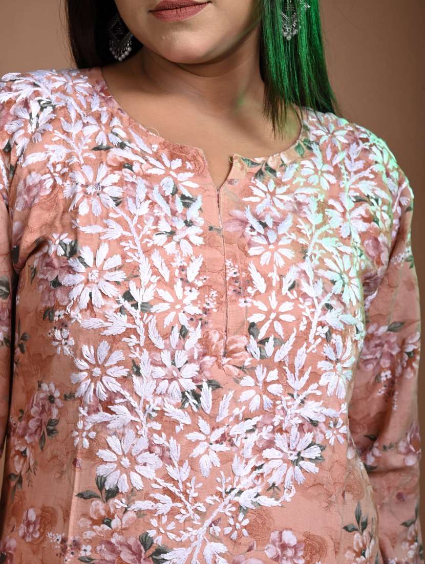 women floral long sleeve kurta pant with dupatta set - 22268993 -  Standard Image - 4