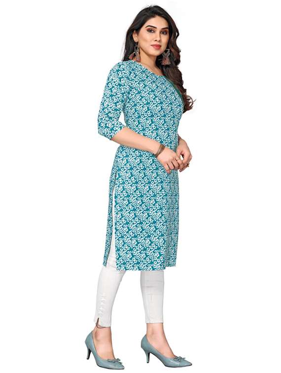 multi colored crepe straight kurta - 22269018 -  Standard Image - 1