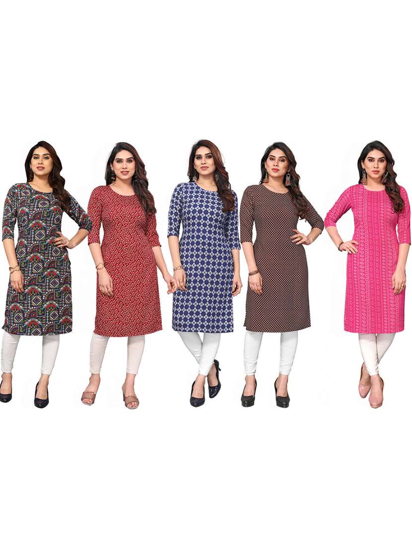 women pack of 5 printed straight kurta - 22269861 -  Standard Image - 6