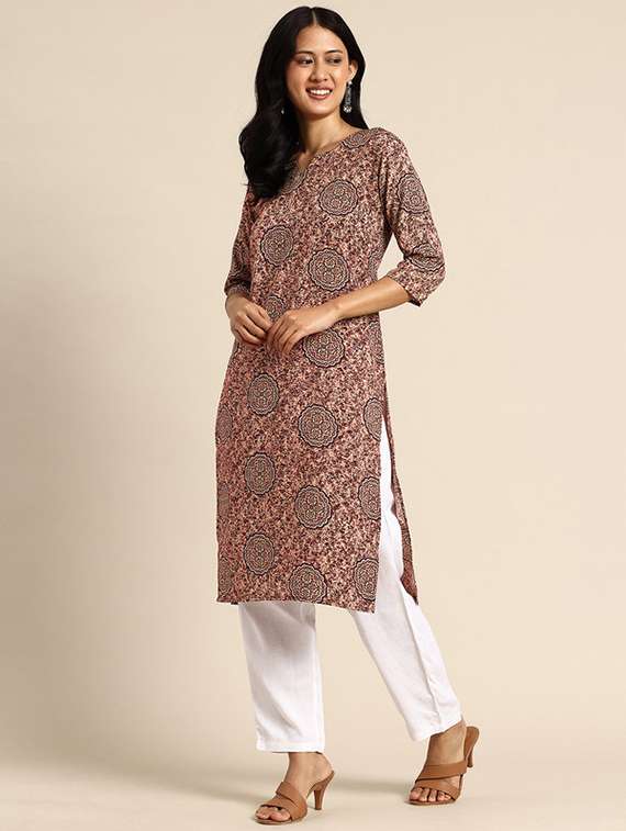 women pack of 3 printed straight kurta - 22270170 -  Standard Image - 4