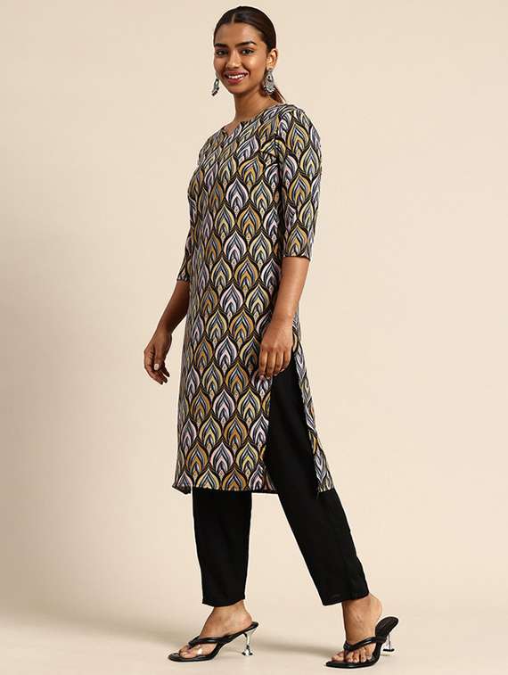 women pack of 3 printed straight kurta - 22270363 -  Standard Image - 4