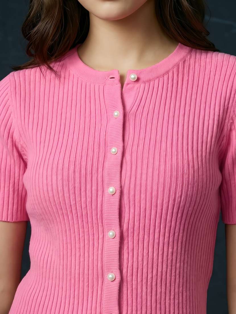 women solid short sleeve crop top - 22270439 -  Standard Image - 4