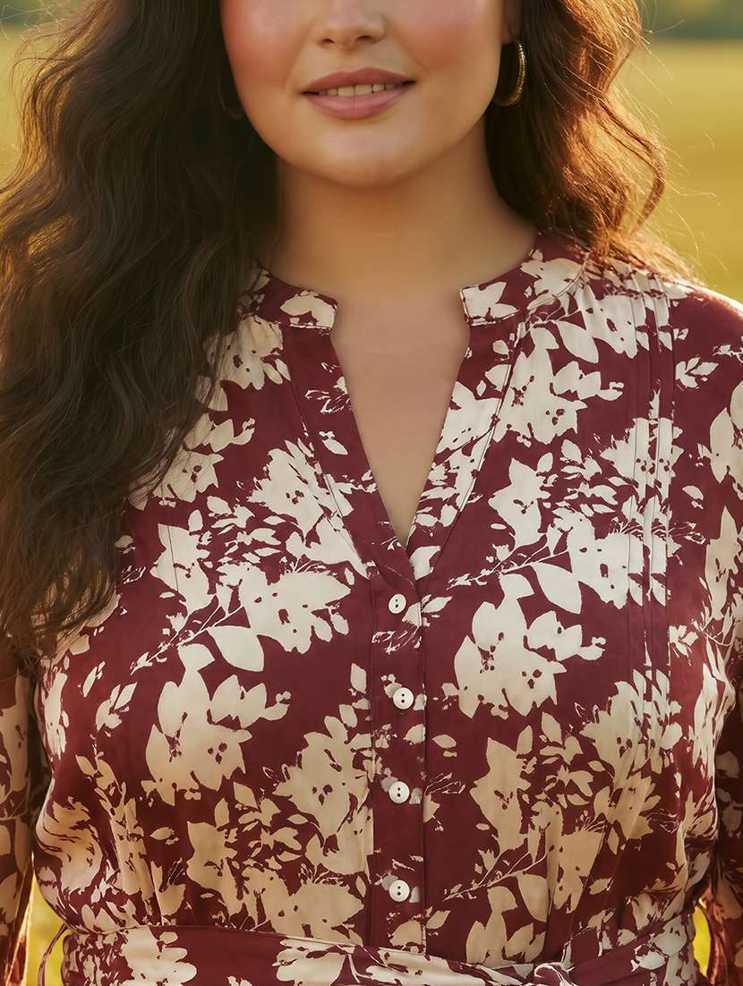 women plus size printed puff sleeve dress - 22270445 -  Standard Image - 4