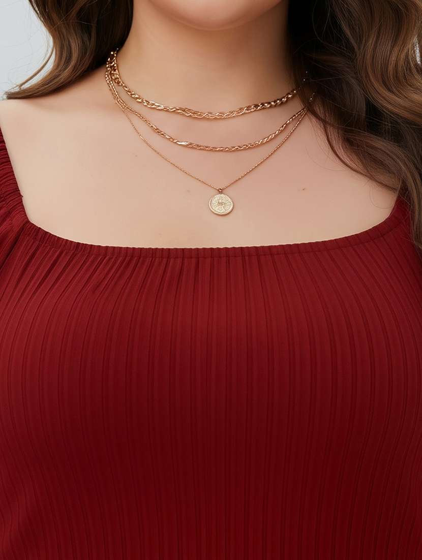 women plus size solid puff sleeve fit & flare dress - 22270450 -  Standard Image - 4