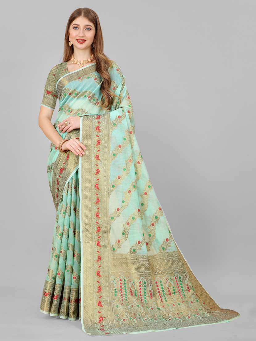 women self design banarasi saree with blouse