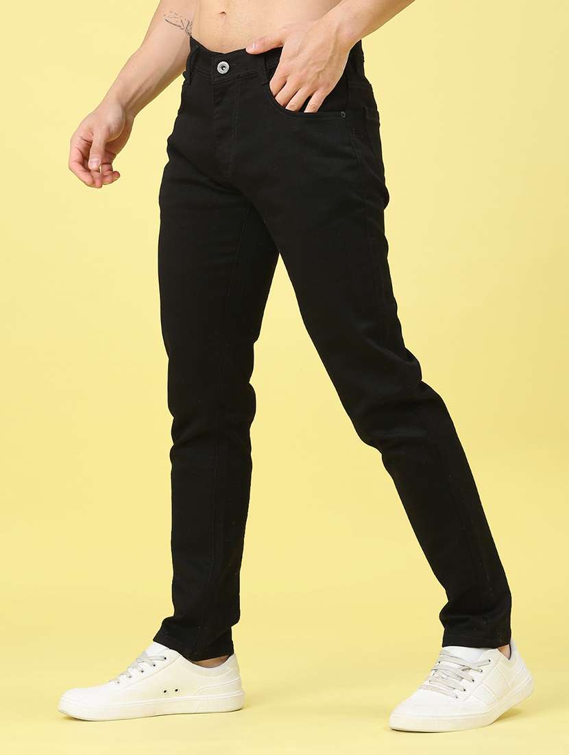 men plain mid rise full length jeans - 22271055 -  Standard Image - 1