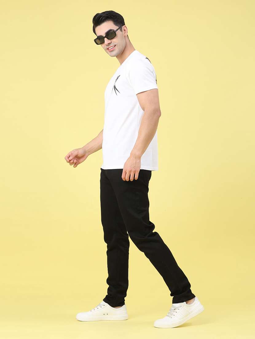 men plain mid rise full length jeans - 22271055 -  Standard Image - 4