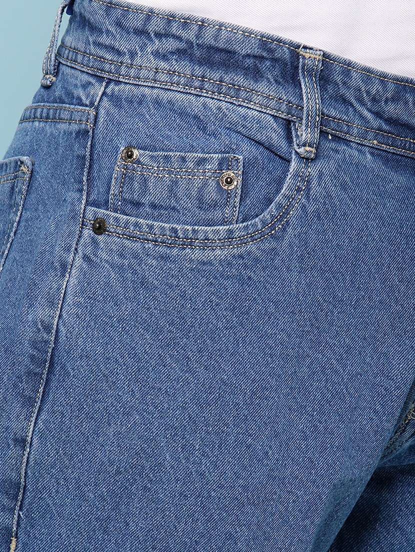 men plain mid rise full length straight jeans - 22271068 -  Standard Image - 1