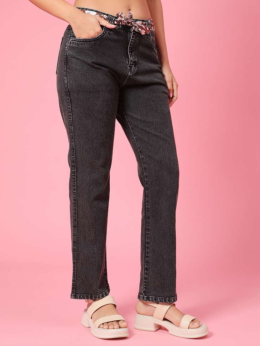 women black cotton jean