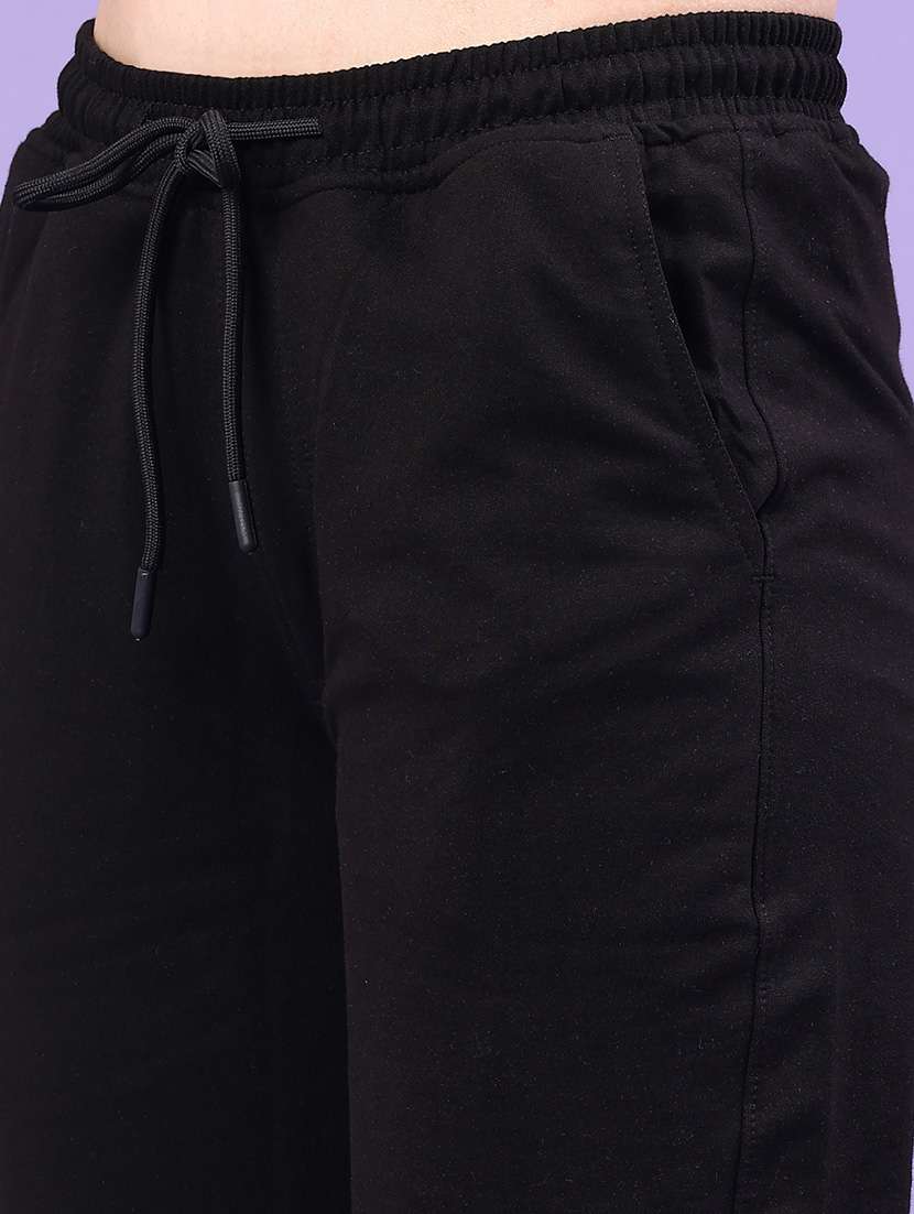 women solid mid rise track pant - 22271230 -  Standard Image - 1