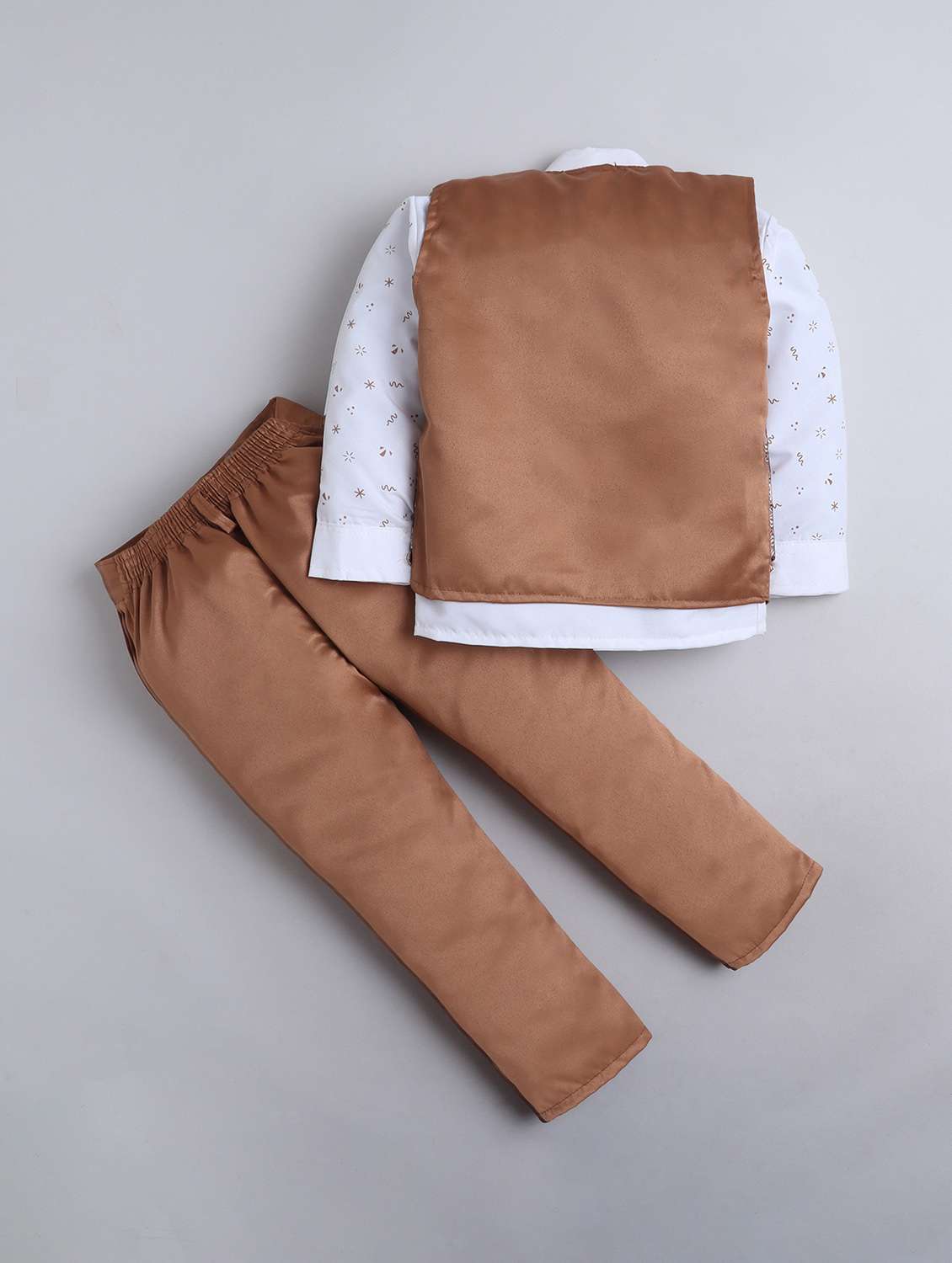 boys printed waistcoat and trouser with shirt set - 22271309 -  Standard Image - 1