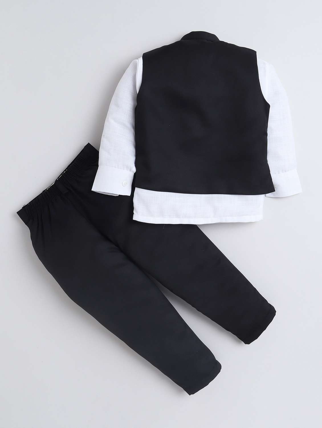 boys solid waistcoat and trouser with shirt set - 22271320 -  Standard Image - 1