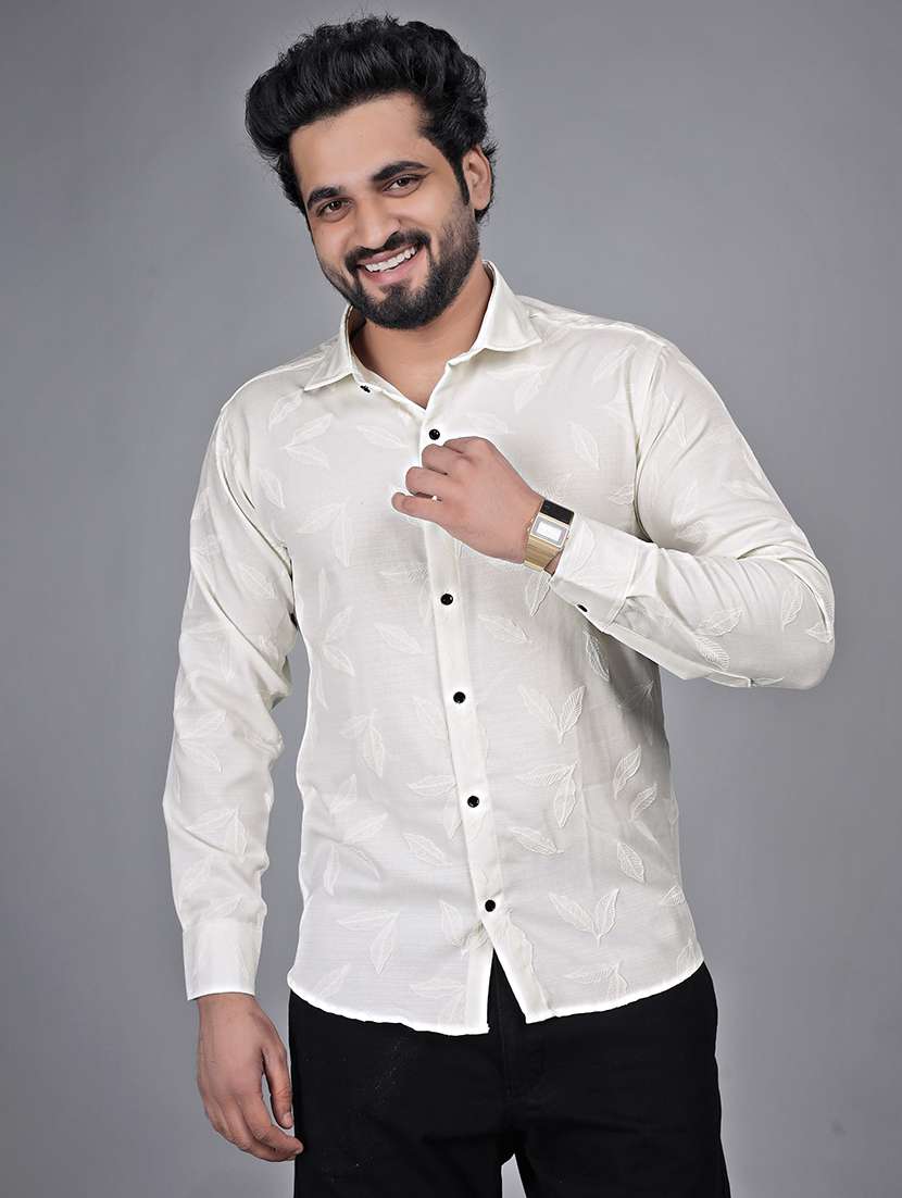 men printed collared long sleeve shirt - 22271359 -  Standard Image - 1