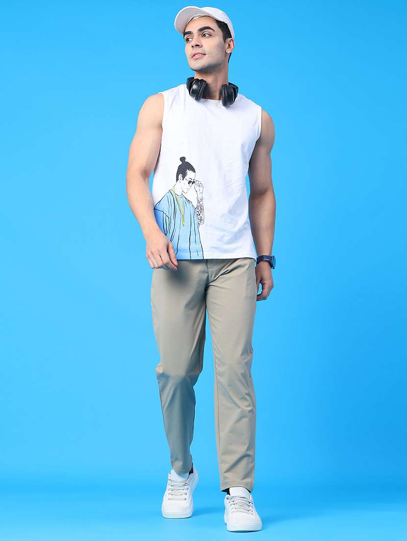 men solid mid rise full length track pant - 22271621 -  Standard Image - 4