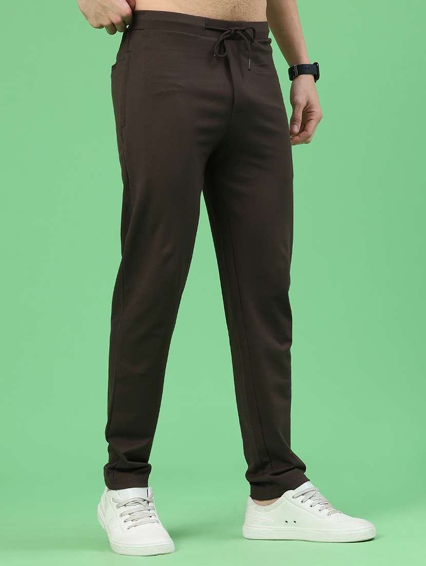 men solid mid rise full length track pant - 22271629 -  Standard Image - 1