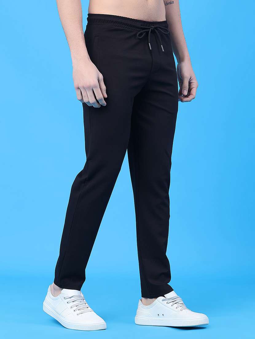 men solid mid rise full length track pant - 22271639 -  Standard Image - 1