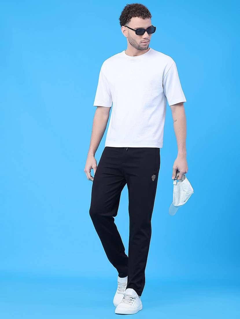 men solid mid rise full length track pant - 22271639 -  Standard Image - 4
