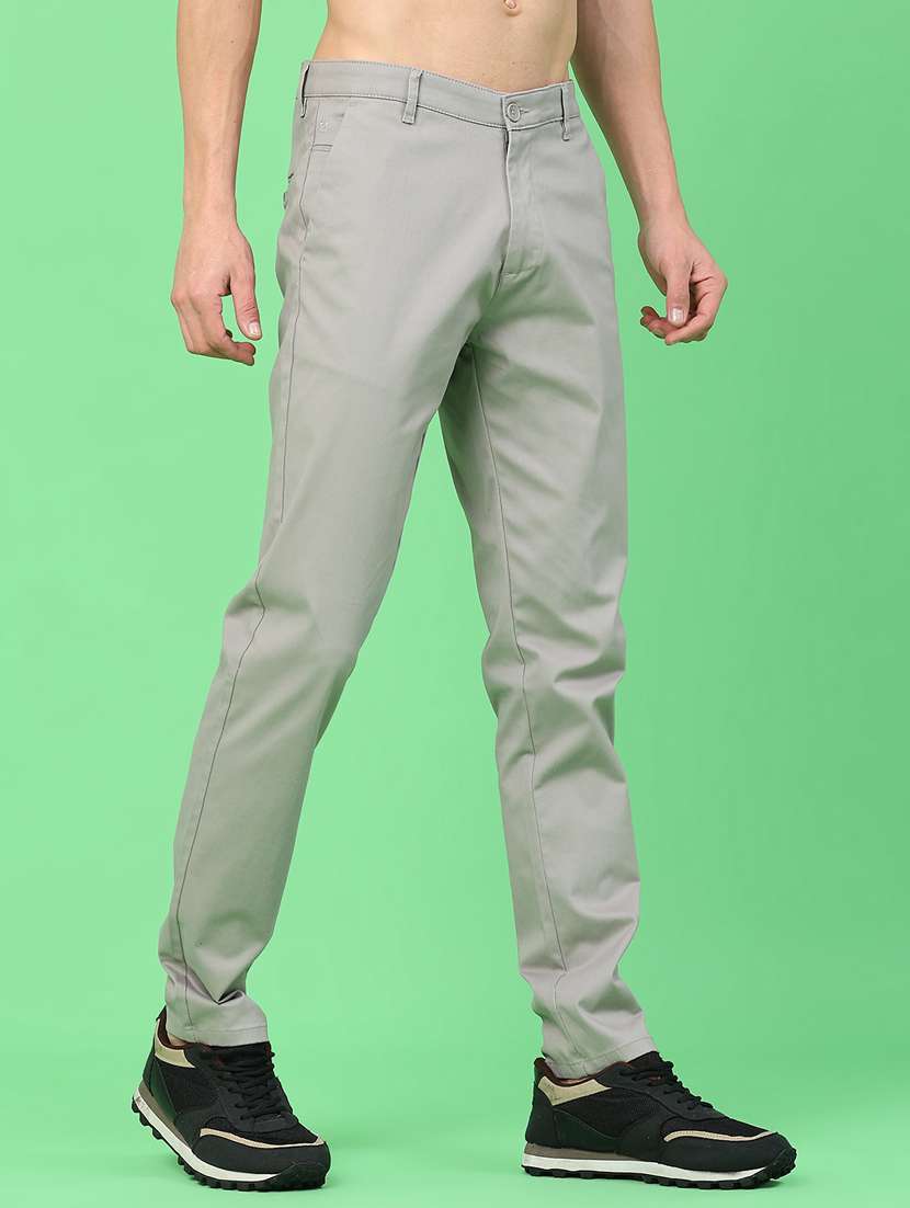 men solid mid rise chinos casual trouser - 22271738 -  Standard Image - 1