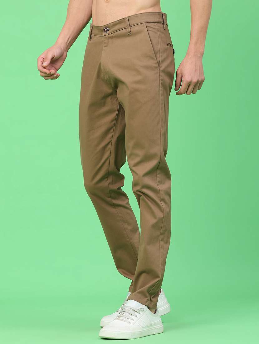 men solid mid rise chinos casual trouser - 22271739 -  Standard Image - 1