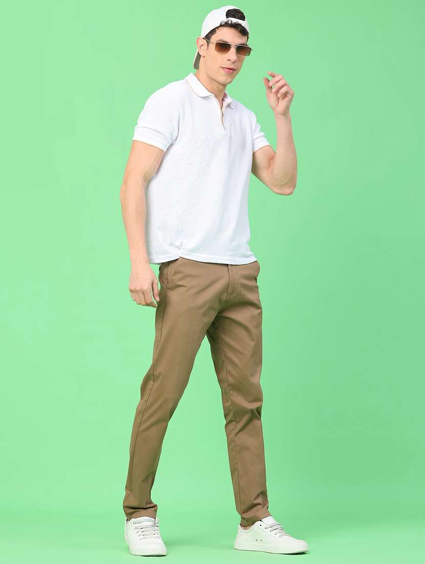 men solid mid rise chinos casual trouser - 22271739 -  Standard Image - 4