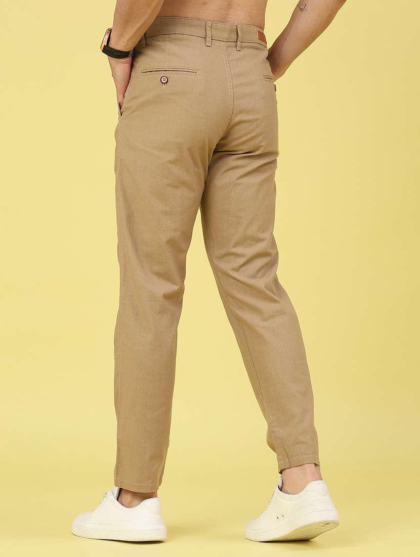 men solid mid rise chinos casual trouser - 22271740 -  Standard Image - 4